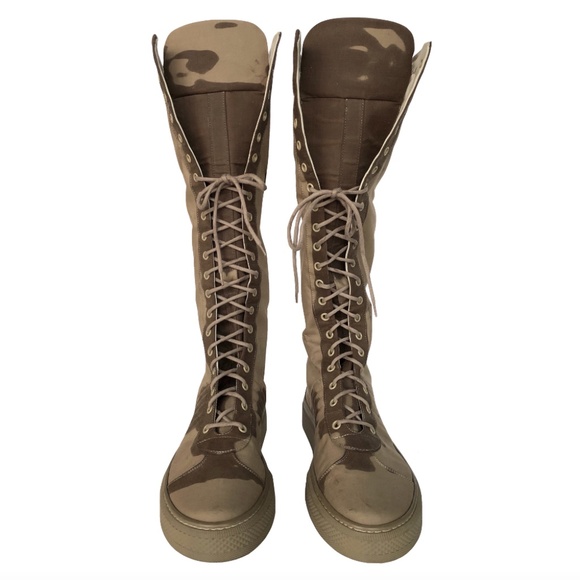Jean Paul Gaultier Canvas Camouflage Combat Boots main image 13